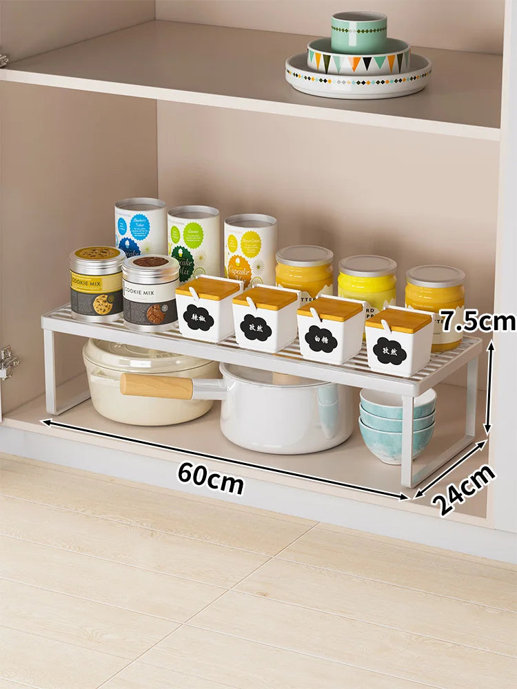 Kitchen Storage Ra Countertop Bowl Plate Pot Utensil Organizer Cabinet Inner Multi-layer elf Seasoning Tabletop Storage