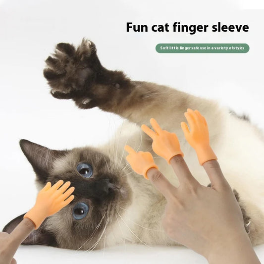 Pet Interactive Funny Gesture Toy Mini Multi Style Cat Teasing Plastic Prank Finger Human Fake Gloves Pet Toy Supplies