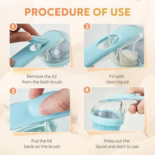 Pet Grooming Brush - Bath Massager & Bubble Maker Paw Washer Bath Brush Scrubber Shampoo Brush for Long/Short Haired Dogs & Cats