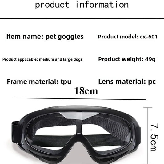 Pet Adjustable Dog Goggles Sunglasses Anti-UV Sun Glasses Eye Wear Protection Black Widely Used Dog Sunglasses Pet Dog Supplies