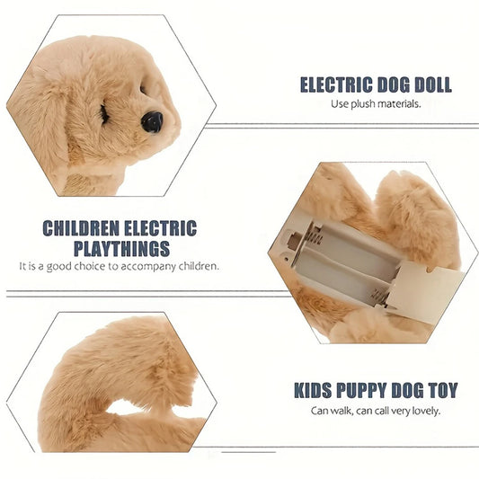 Pet Companion Battery Operated Toy Plush puppy pet electronic interactive toy walking barking wagging tail Simulation puppy