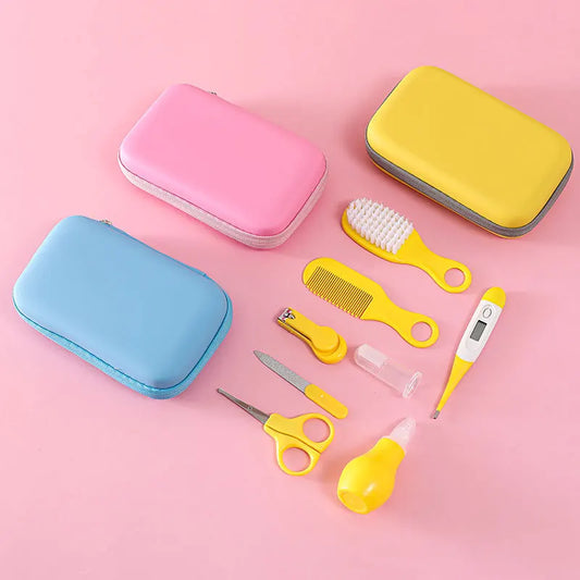 8PCS Baby Grooming Kit, Nail Clipper, Brush, Nasal Aspirator, Comb, and EVA Case for Newborn Care Essentials