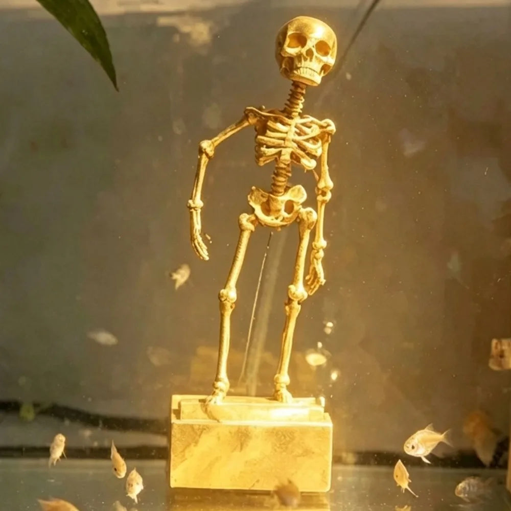3D Printed Dancing Skeleton Aquarium Bubbler Plastic with Air Tube Fish Tank Dance Skull Ornament Gothic Air Driven