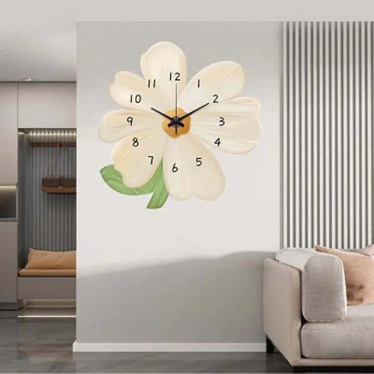 Wall Decoration 30cm Flower Creative Clock Modern Slient Decor Simple Wall Clock Artistic Cartoon Home Clock Living Room