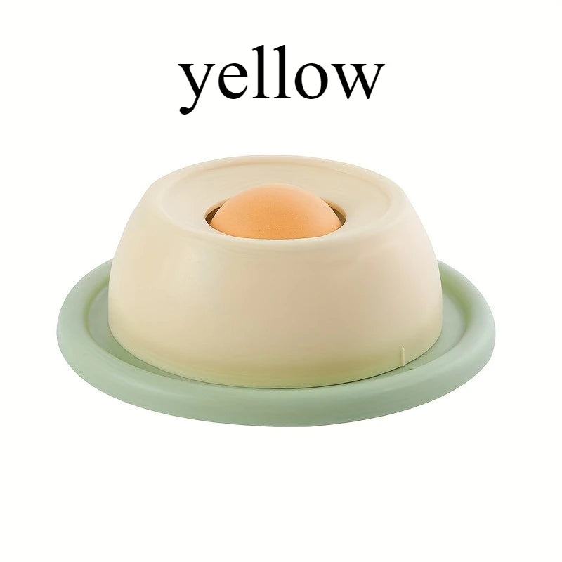 1Pc Interactive Cat Slow Feeder Toy - Non-Tipping, Self-Play Snack Plate with Licking Fun for Dental Health, Without Battery