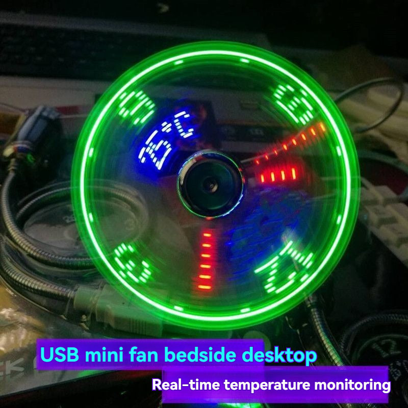 Mini Clock Small Electric Fan