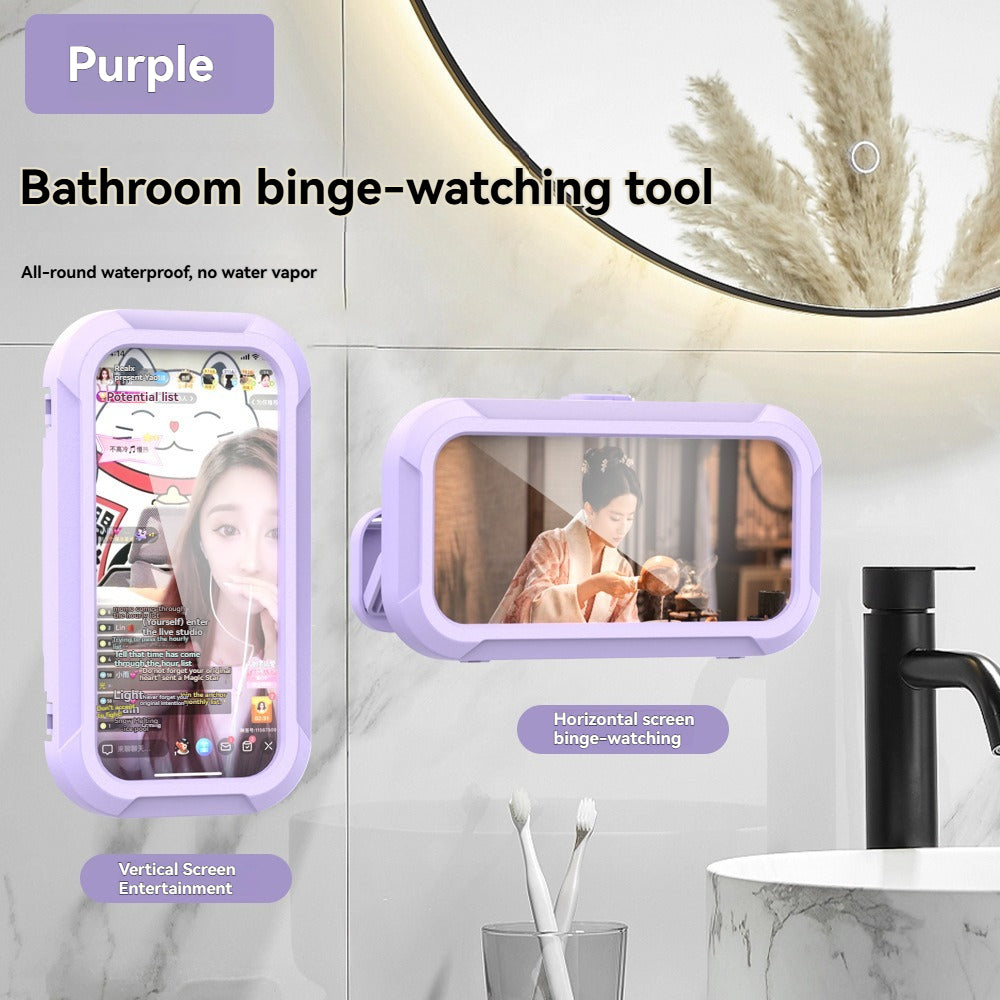 Retractable Waterproof Mobile Phone Box – Wall Mount Shower Phone Holder with Touch Screen