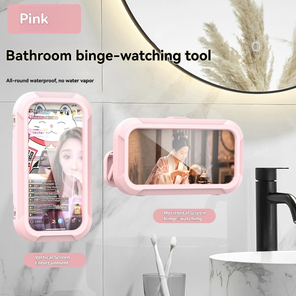 Retractable Waterproof Mobile Phone Box – Wall Mount Shower Phone Holder with Touch Screen