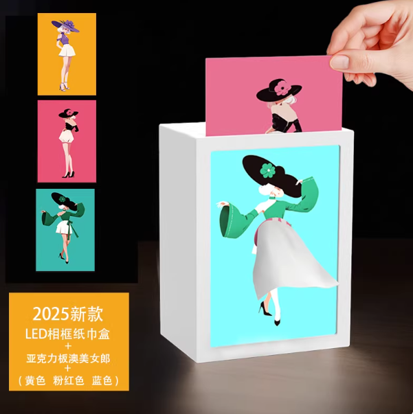 Ballet Girl Tissue Box – Creative Dancing Skirt Tissue Holder with LED Light