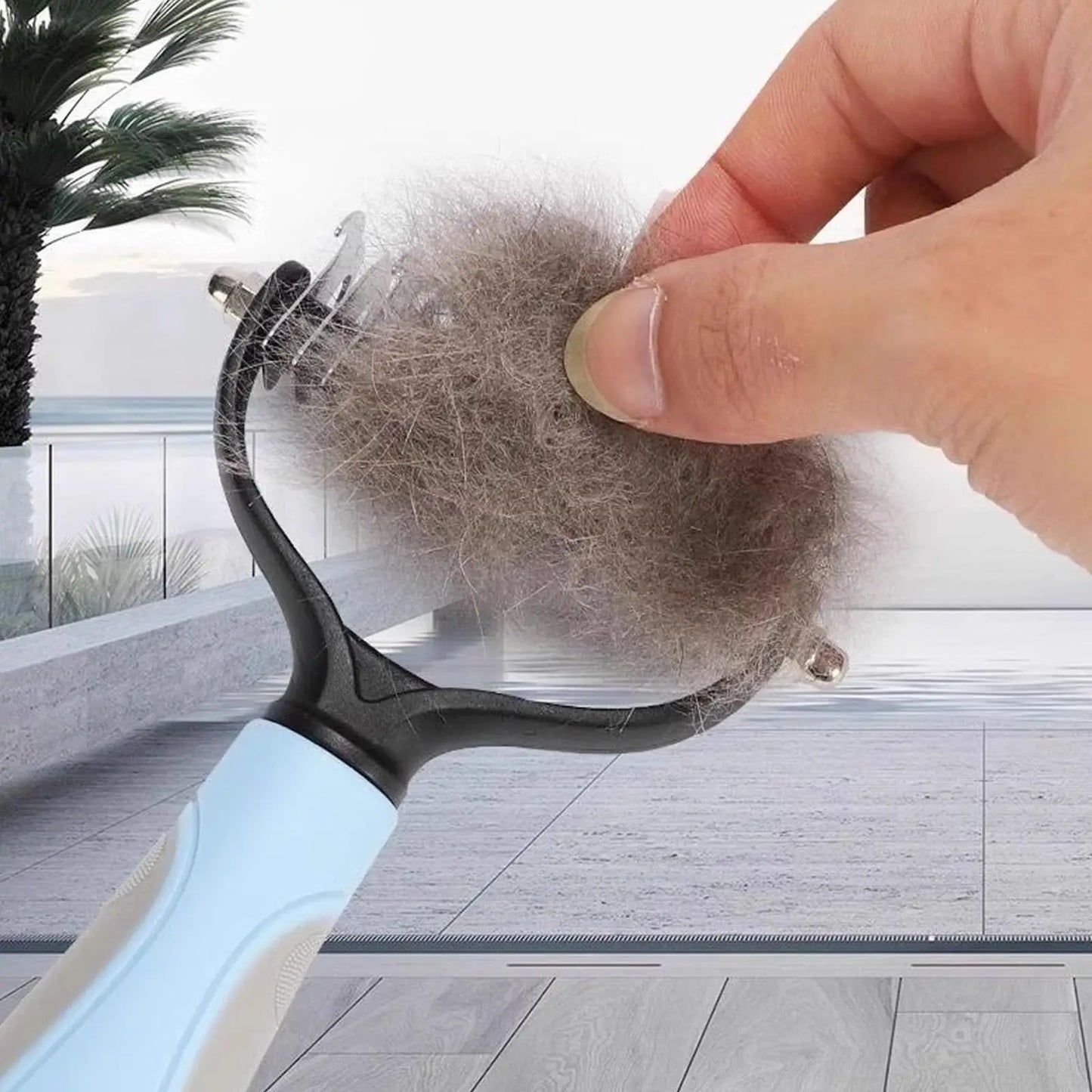 Pet Grooming Brush - Shedding Comb & Dematting Tool for Dogs & Cats, Extra Wide Undercoat Rake