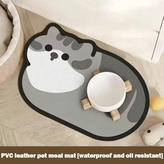 Pet Feeding Mat-Absorbent Pet high feet bowl with Waterproof Rubber Backing Quick Dry Water Mat for Dog Cat supplies