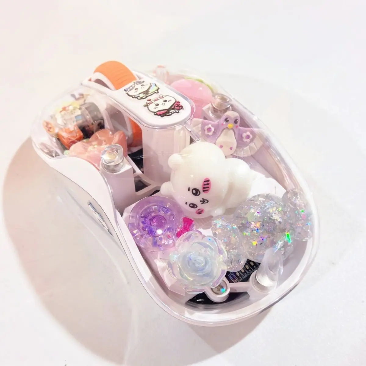 Anime Chiikawa Usagi Bluetooth Wireless Mouse Silent Portable Transparent Cartoon Doll Design for Laptop Computer Office Study