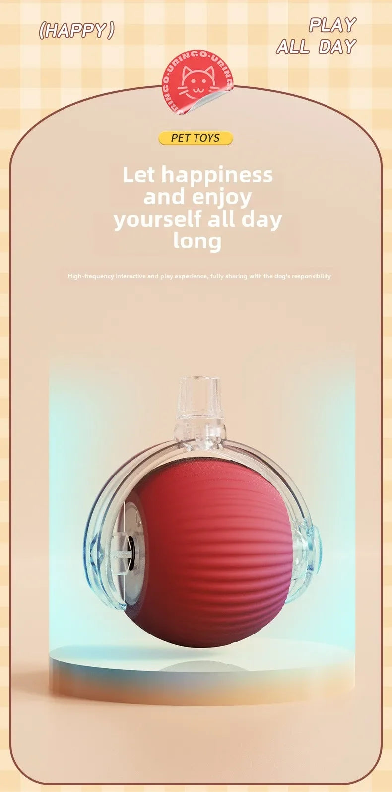 Interactive Rechargeable Pet Toy Ball for Dogs & Cats