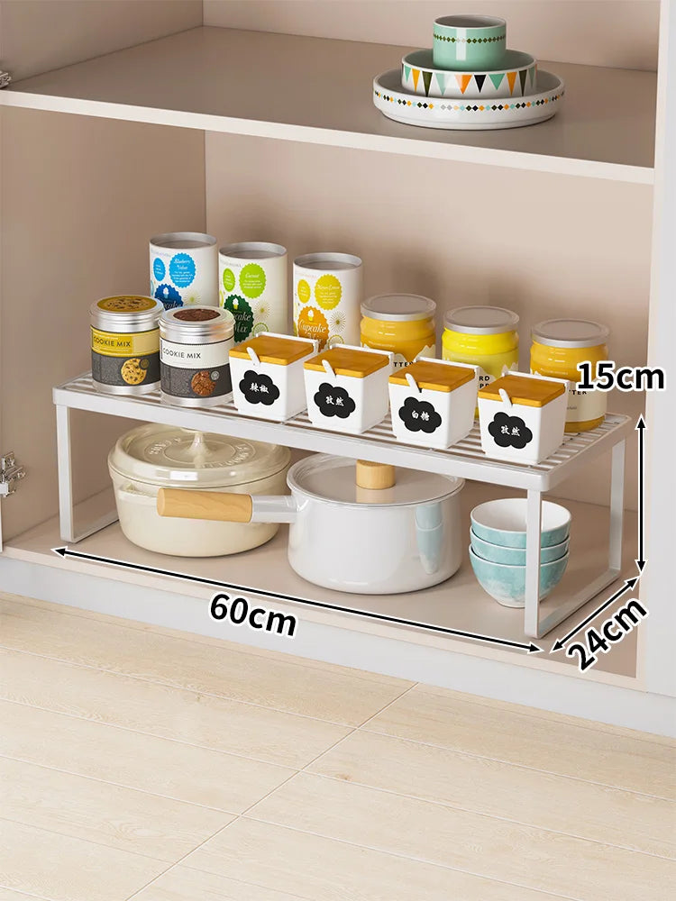Kitchen Storage Ra Countertop Bowl Plate Pot Utensil Organizer Cabinet Inner Multi-layer elf Seasoning Tabletop Storage