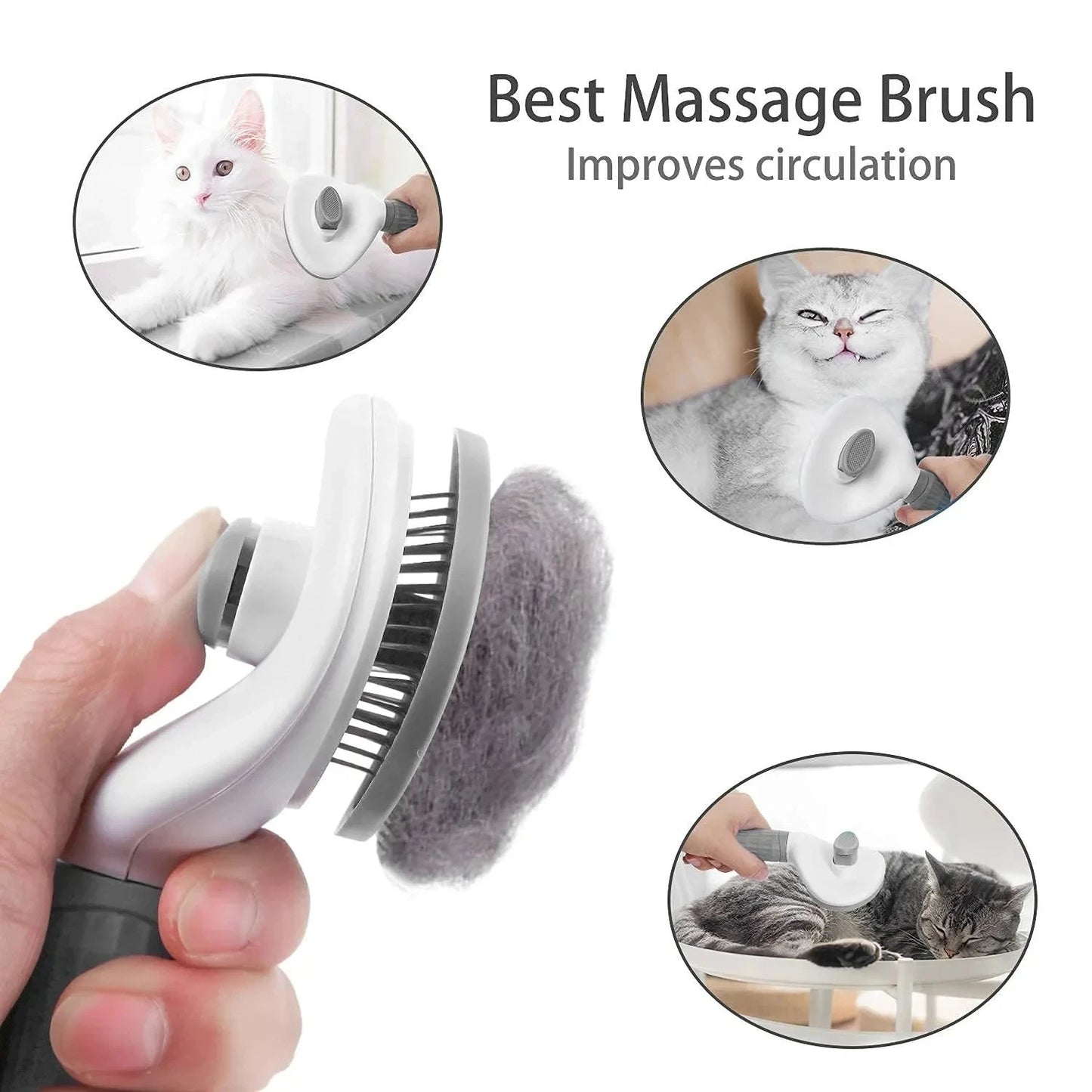 Dog Grooming Brush with Easy Clean Button | Home Pet Hub