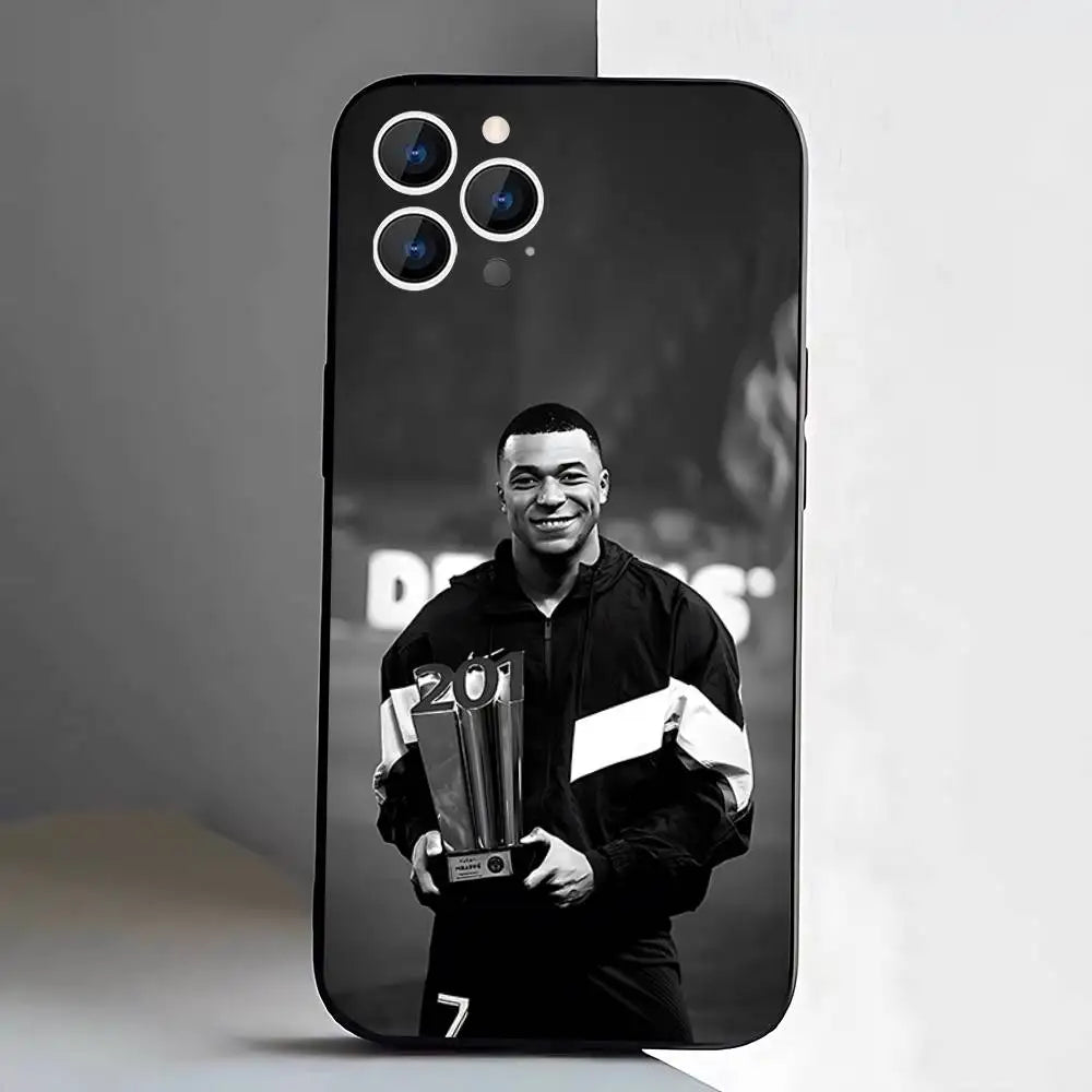 Football Star M-MbappeS-S Phone Case For iPhone 17,16,15,14,13,12,Pro,Max,Plus,E,SE4,Air,Mini Black Soft Box