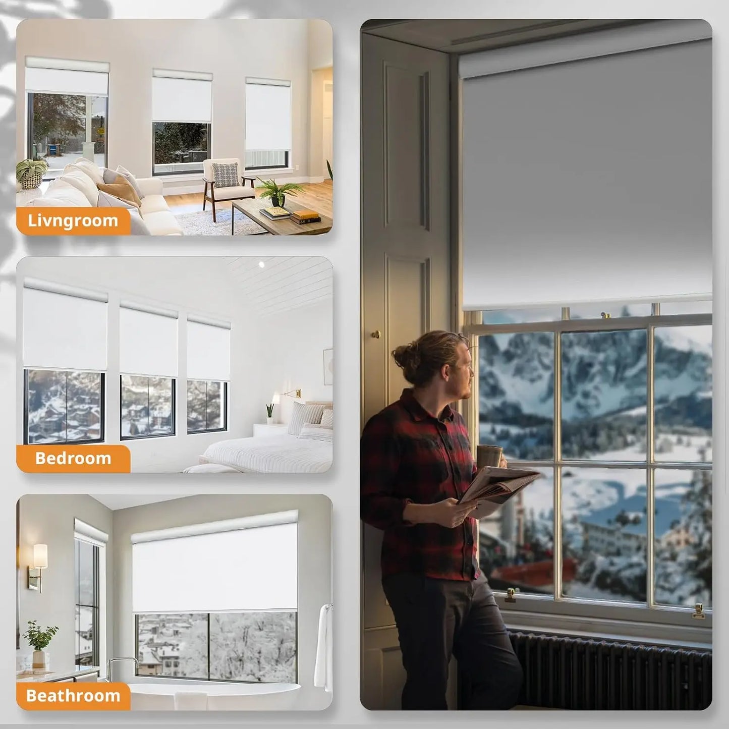 2026 New Style No Drilling With Cover Zigbee Motor Intelligent Control Motorized Roller Blinds For Windows