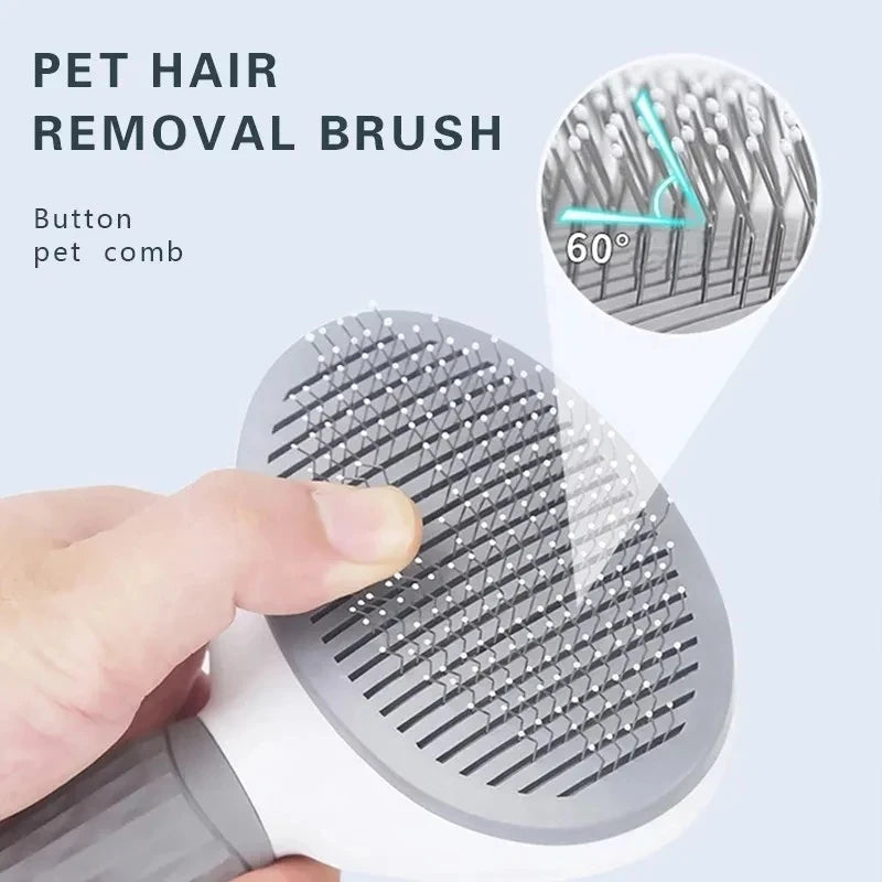 Dog Grooming Brush with Easy Clean Button | Home Pet Hub