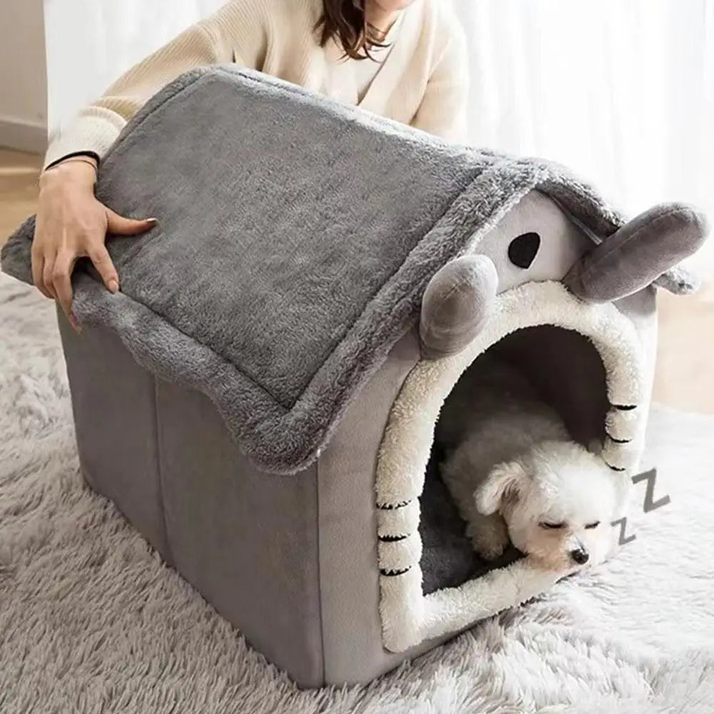 Pet House Bed Cat Cave Dog Kennel Warm Sleeping Bag Cozy Tent Soft Puppy Cushion Mat Indoor Winter Supplies