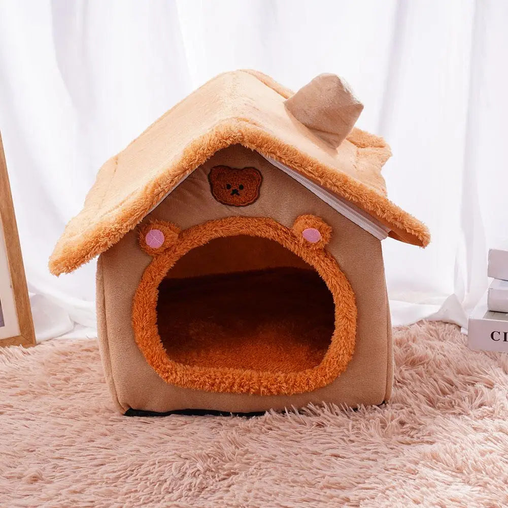 Pet House Bed Cat Cave Dog Kennel Warm Sleeping Bag Cozy Tent Soft Puppy Cushion Mat Indoor Winter Supplies