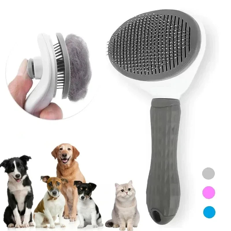 Dog Grooming Brush with Easy Clean Button | Home Pet Hub