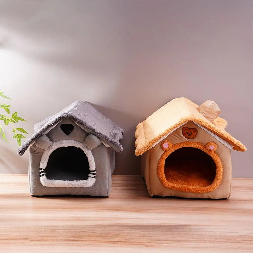 Pet House Bed Cat Cave Dog Kennel Warm Sleeping Bag Cozy Tent Soft Puppy Cushion Mat Indoor Winter Supplies