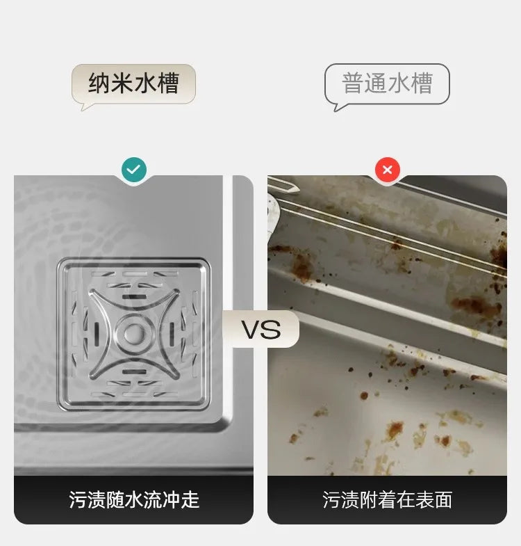 Kitchen Vegetable Basin, Large Sink, 304 Stainless Steel Countertop Sink, Dishwasher, Household Thickened Vegetable Sink