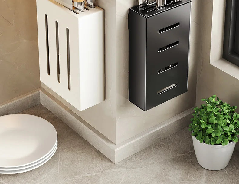 Kitchen knife storage box, knife holder, non-perforation, wall-mounted rack, kitchen items，kitchen accessories organizer