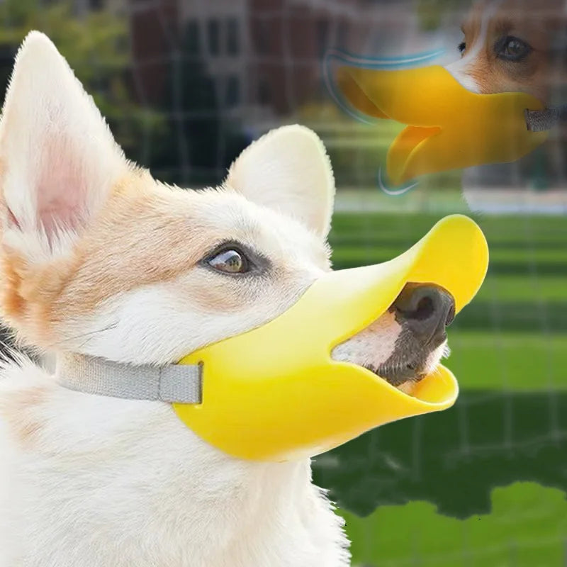 Adjustable Dog Silicone Duck Muzzle Anti Bite Stop Barking Pet Accessory Safe Small to Large Dog Mouthpiece Cover