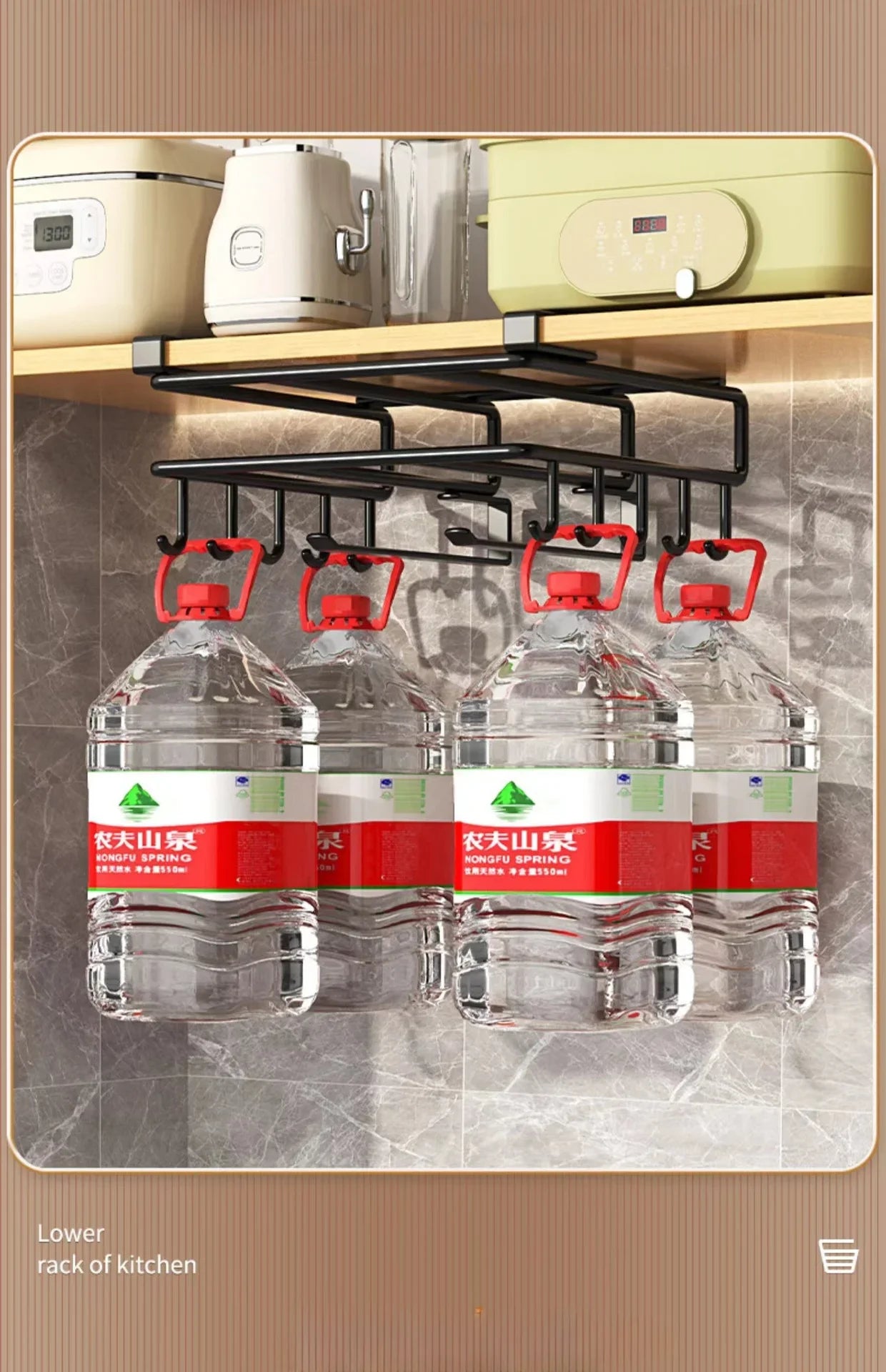 Kitchen Under Cabinet Basket Storage Shelf Cutting Board Rack Kitchen Closet Rack Under Desk Cabinet Office Bathroom Organizers