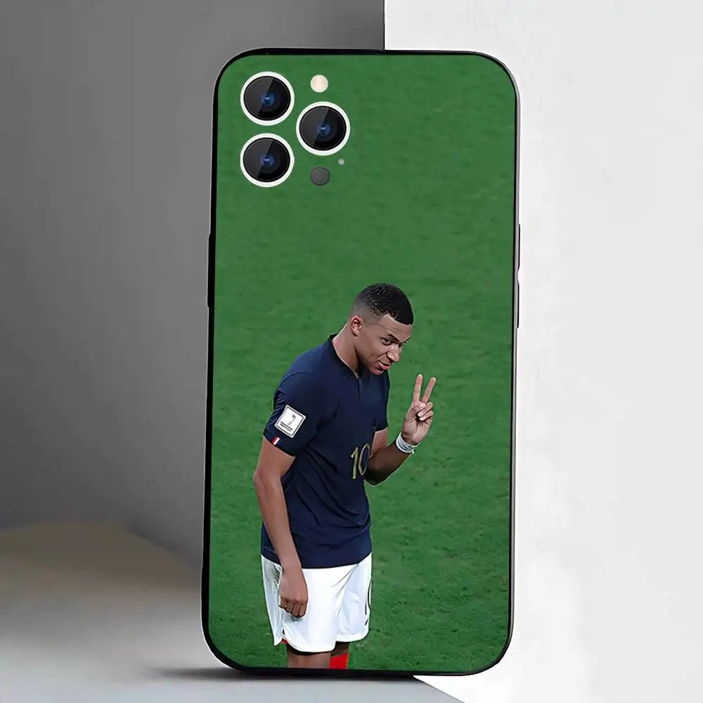 Football Star M-MbappeS-S Phone Case For iPhone 17,16,15,14,13,12,Pro,Max,Plus,E,SE4,Air,Mini Black Soft Box