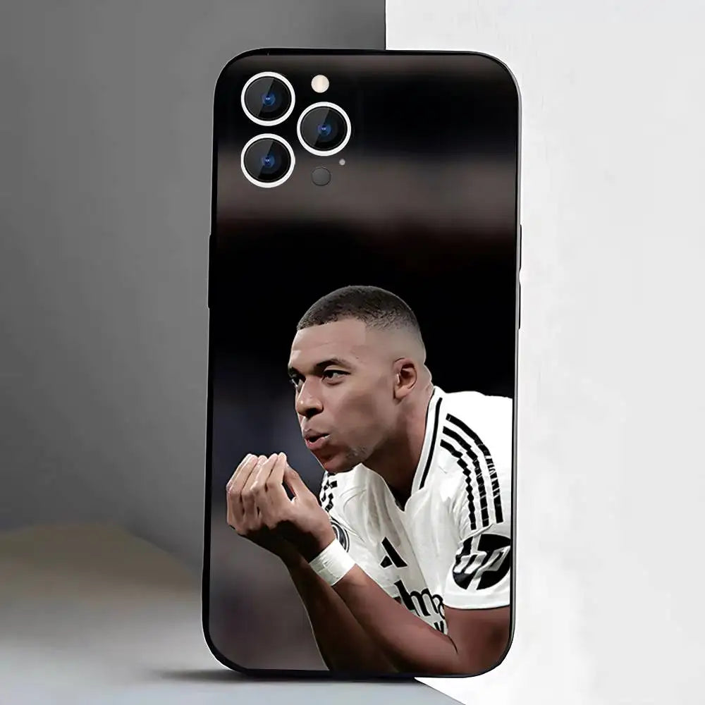 Football Star M-MbappeS-S Phone Case For iPhone 17,16,15,14,13,12,Pro,Max,Plus,E,SE4,Air,Mini Black Soft Box