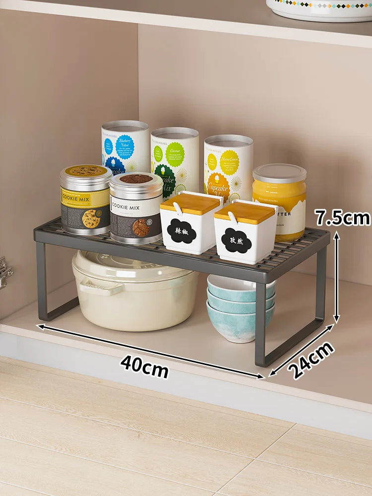 Kitchen Storage Ra Countertop Bowl Plate Pot Utensil Organizer Cabinet Inner Multi-layer elf Seasoning Tabletop Storage