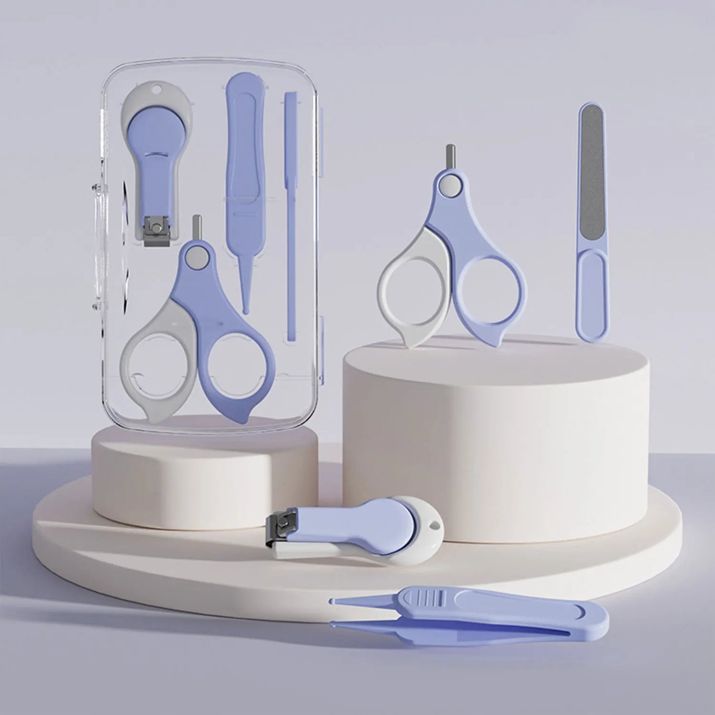 8PCS Baby Grooming Kit, Nail Clipper, Brush, Nasal Aspirator, Comb, and EVA Case for Newborn Care Essentials