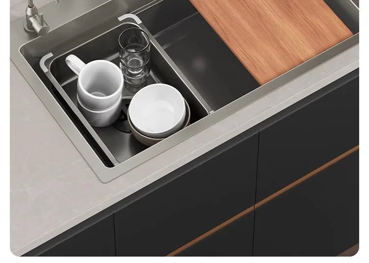 Kitchen Vegetable Basin, Large Sink, 304 Stainless Steel Countertop Sink, Dishwasher, Household Thickened Vegetable Sink