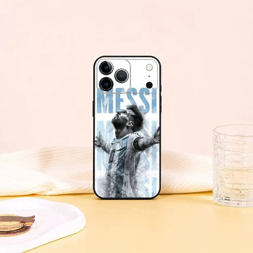 Football Star Lionel Messi gift  Phone Case For iPhone 17,16,15,14,13,12,11 Plus,Pro Max,XS,Soft Silicone Black Cover