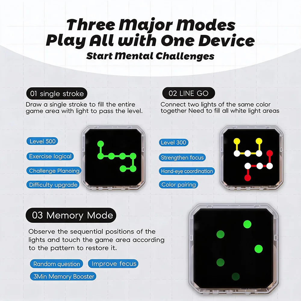 Electronic Handheld Game Console for Kids, Link Up Logic Thinking Game, Brain Teasers & Memory, Focus Training, Educational Trav