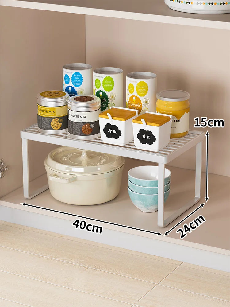 Kitchen Storage Ra Countertop Bowl Plate Pot Utensil Organizer Cabinet Inner Multi-layer elf Seasoning Tabletop Storage