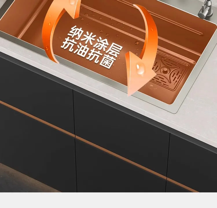 Kitchen Vegetable Basin, Large Sink, 304 Stainless Steel Countertop Sink, Dishwasher, Household Thickened Vegetable Sink