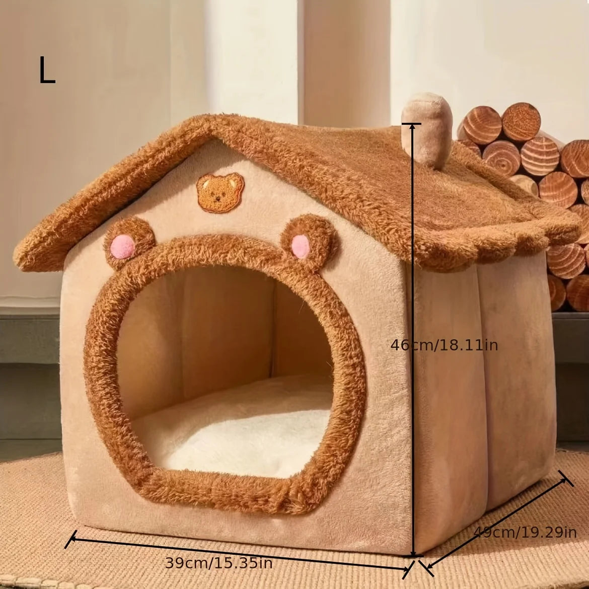Cozy Winter Pet Bed House - Washable & Warm Cat Cave Nest, Perfect Christmas Gift for Cats/Puppies.