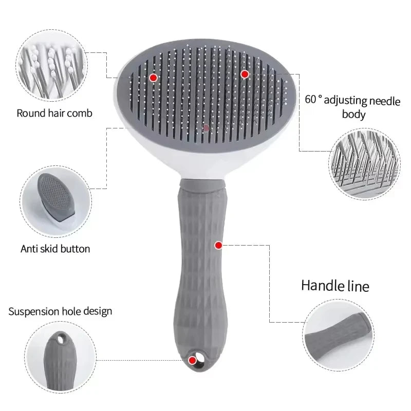 Dog Grooming Brush with Easy Clean Button | Home Pet Hub