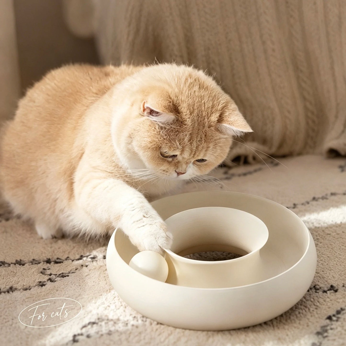 Pet Cat Interactive Donut Roller Ball Toy Indoor Cat Enrichment Toy Anti Boredom Kitten Play Supplies