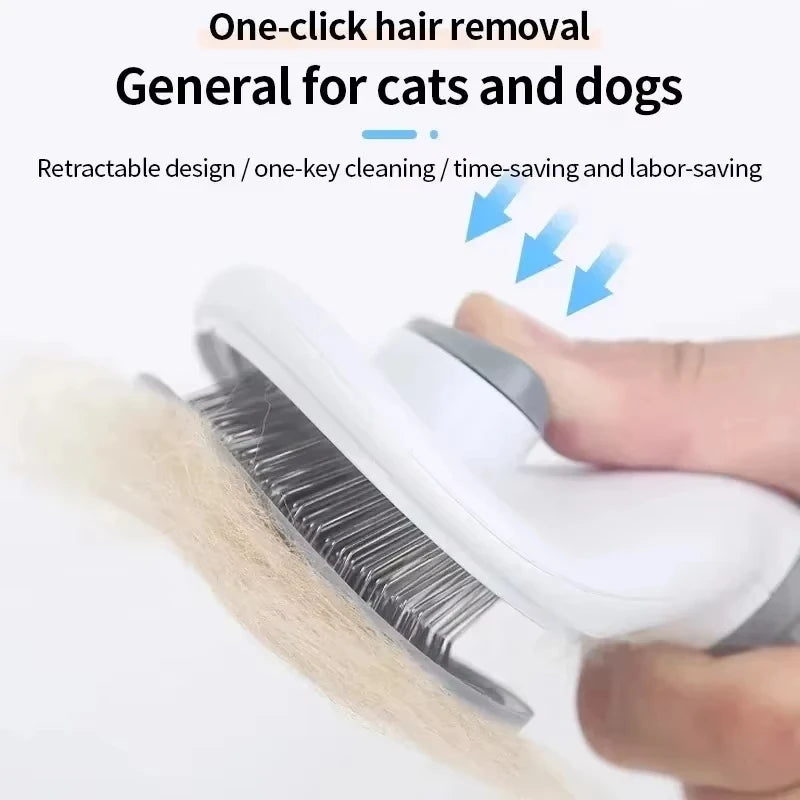 Dog Grooming Brush with Easy Clean Button | Home Pet Hub