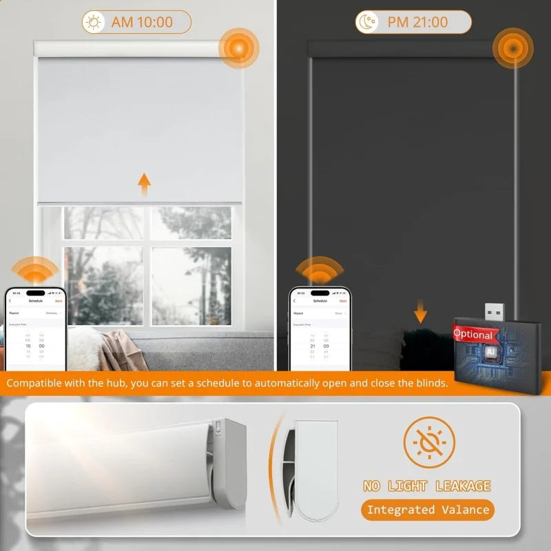 China factory wholesal dual layer motorized smart blinds with WiFi remote control electric blackout roller blinds for window