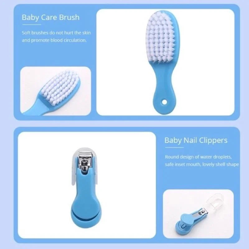 8PCS Baby Grooming Kit, Nail Clipper, Brush, Nasal Aspirator, Comb, and EVA Case for Newborn Care Essentials