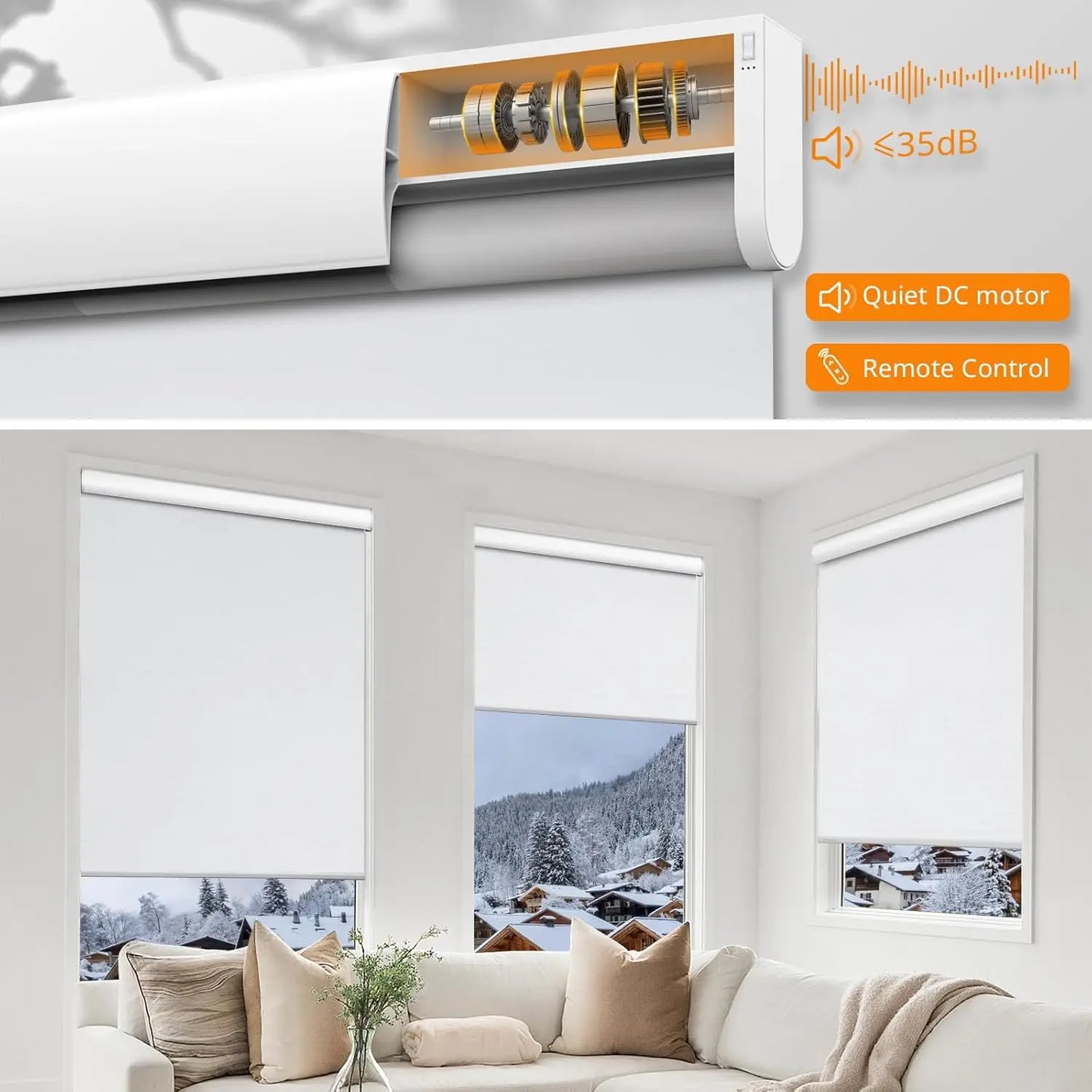 2026 New Style No Drilling With Cover Zigbee Motor Intelligent Control Motorized Roller Blinds For Windows