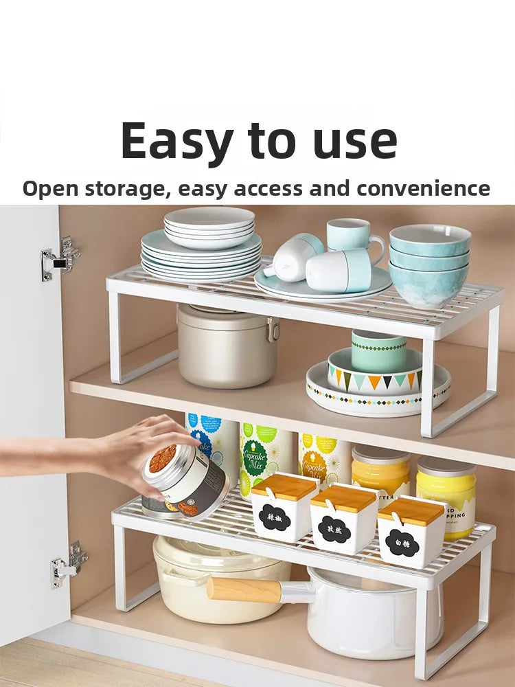 Kitchen Storage Ra Countertop Bowl Plate Pot Utensil Organizer Cabinet Inner Multi-layer elf Seasoning Tabletop Storage