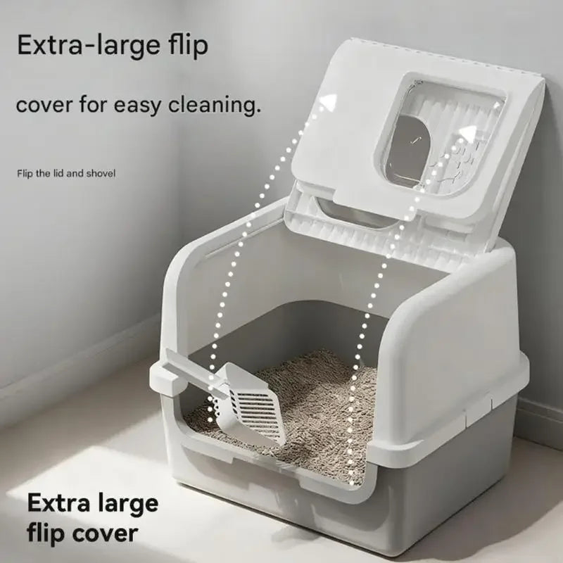 Multi Purpose, Efficient and Comfortable Cats Box, Cats Litter Box With Floating Fleece Removal, Proof Fully Enclosed Cats Y5GB