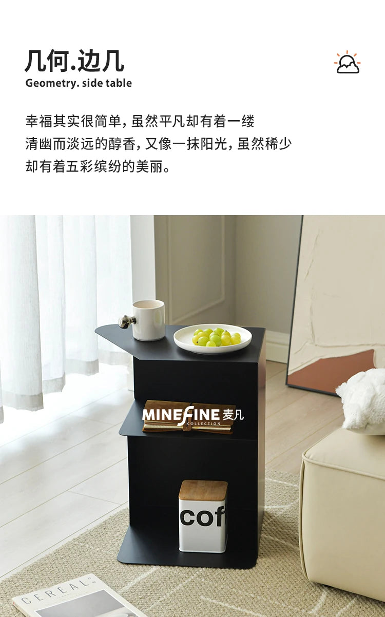 Home Creative Sofa Side Table Balcony Coffee Table Minimalist Bedside Cabinet,Portable Multi-Purpose Storage RackSmall Furniture