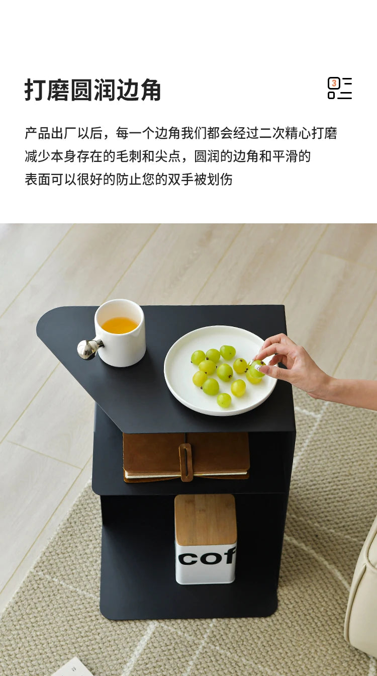 Home Creative Sofa Side Table Balcony Coffee Table Minimalist Bedside Cabinet,Portable Multi-Purpose Storage RackSmall Furniture